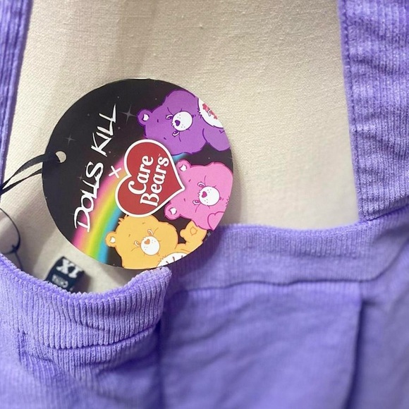Dolls Kill x Care Bears purple corduroy pinafore dress 1X - Picture 7 of 7